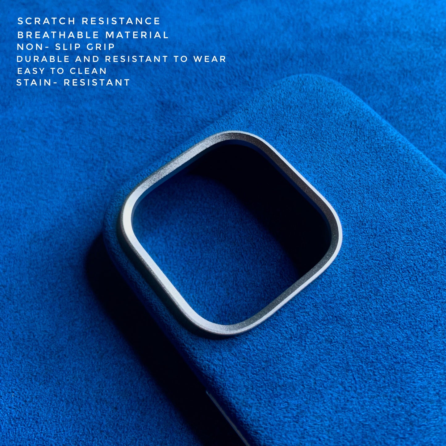 iPhone 16 Pro Skyfall Blue Alcantara case with camera control