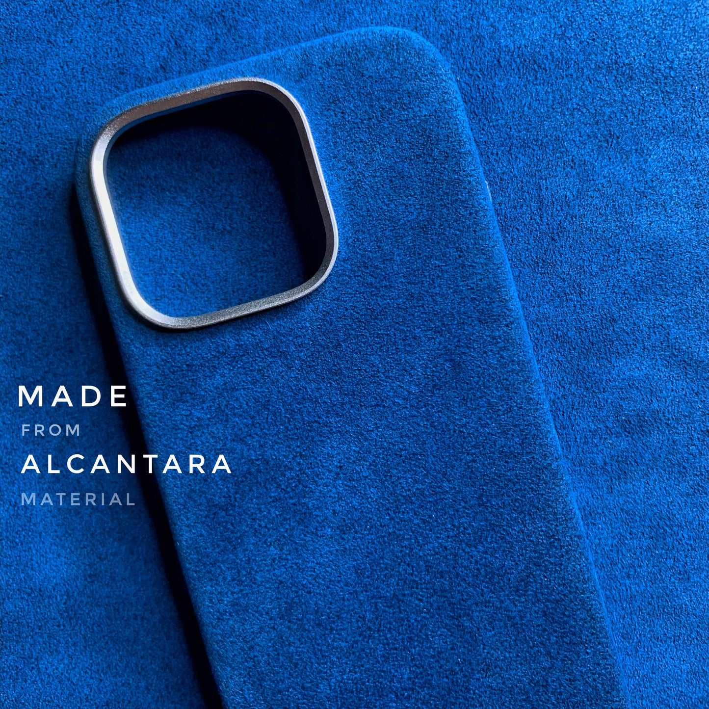 iPhone 16 Pro Skyfall Blue Alcantara case with camera control