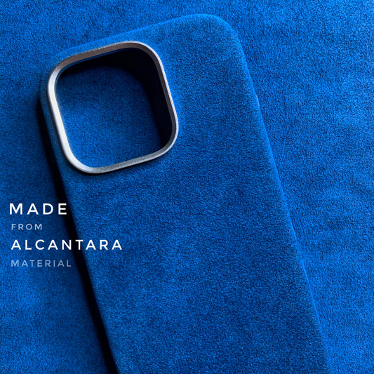 iPhone 16 Pro Max Skyfall Blue Alcantara case with camera control