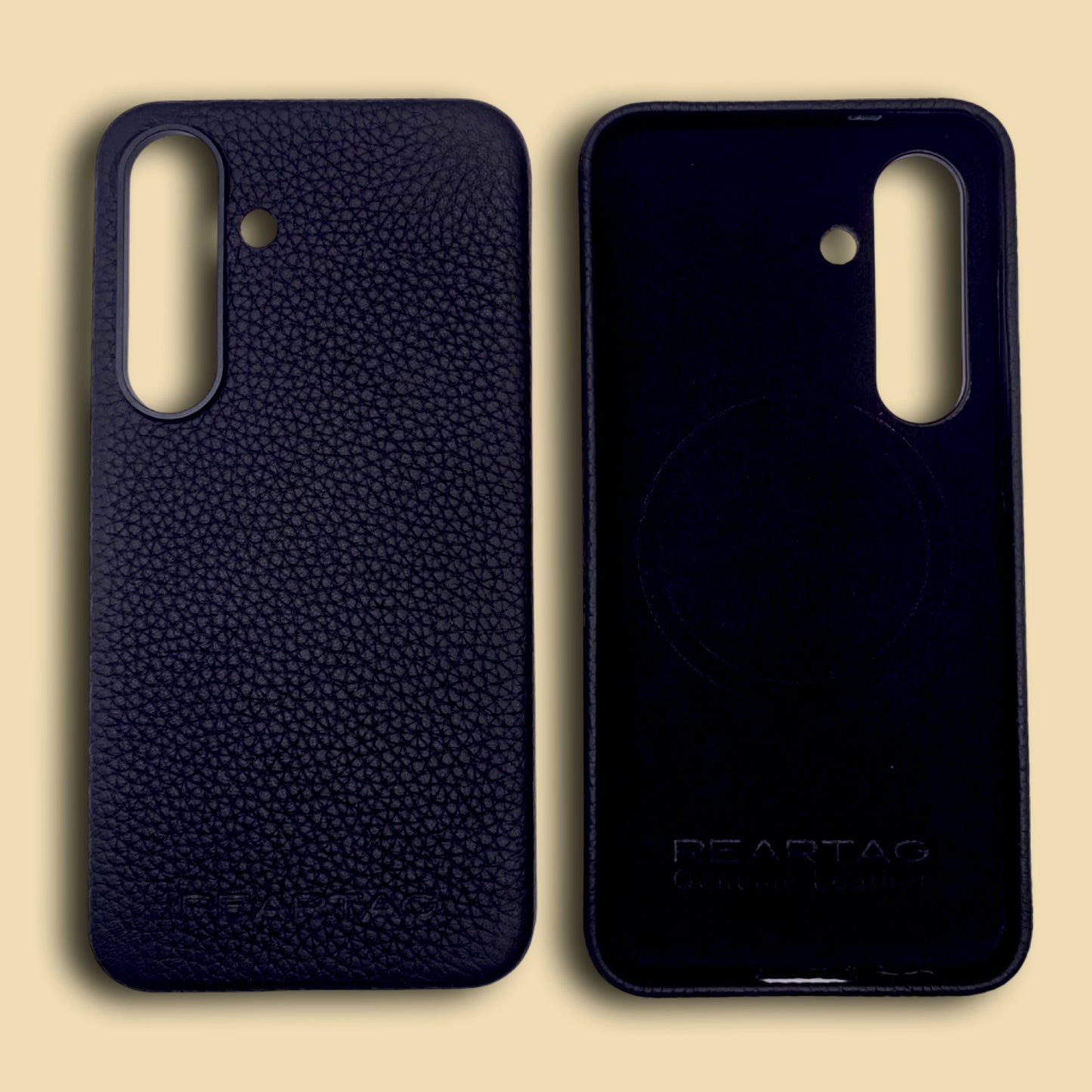 Samsung S25 Black Genuine leather case