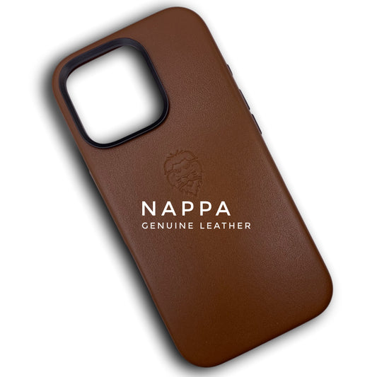 iPhone 16 pro Max Chocolate Brown Genuine leather case