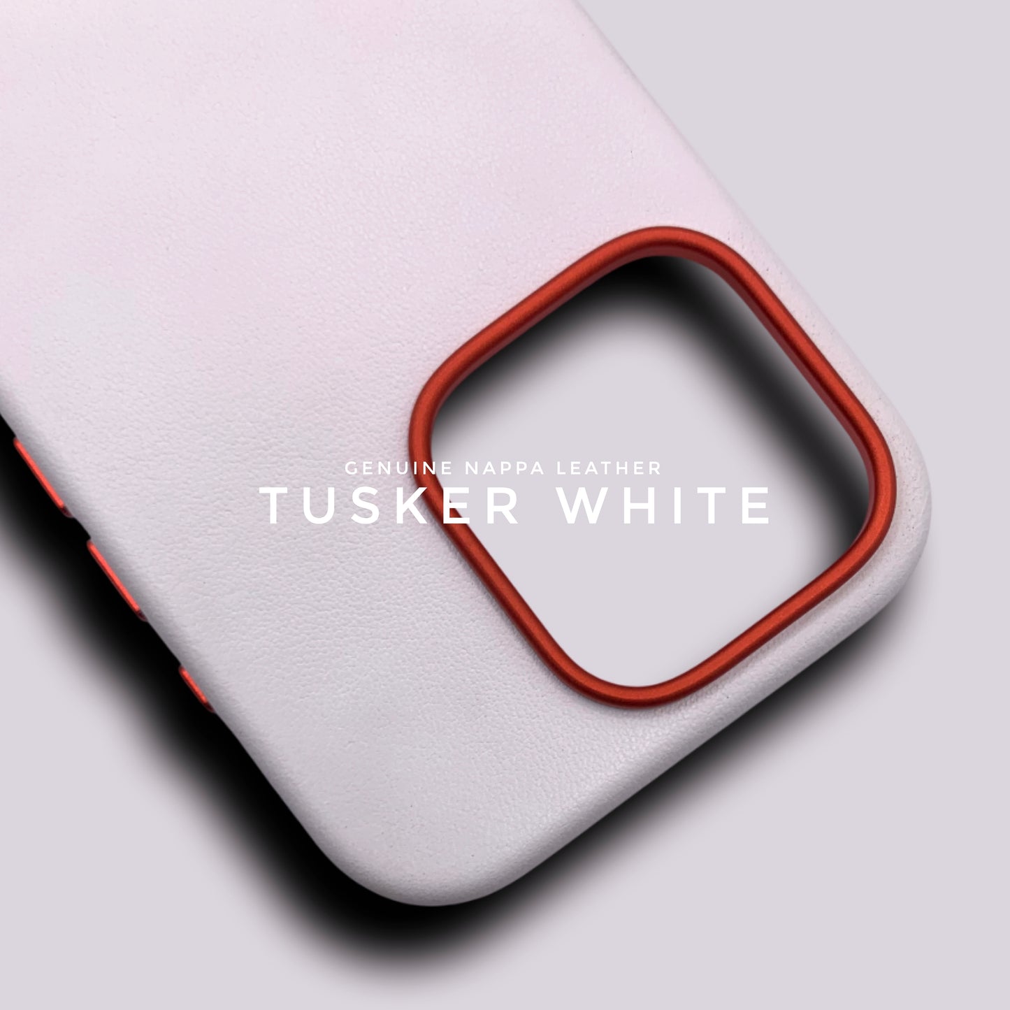 iPhone 16 Pro Tusker White Genuine Nappa Leather