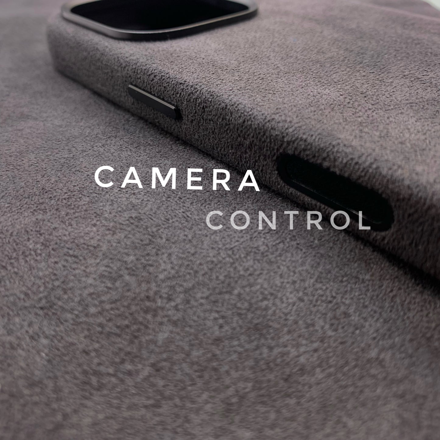 iPhone 16 Pro Monaco Gray Alcantara case with camera control