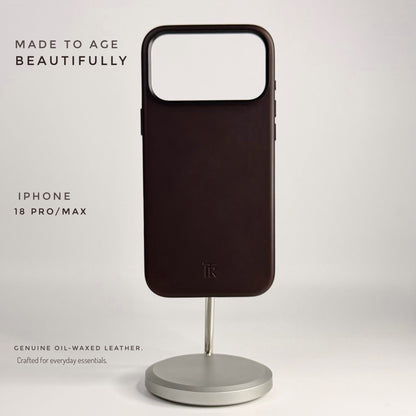 iPhone 18 Pro Max Dark Brown Genuine oil waxed Leather