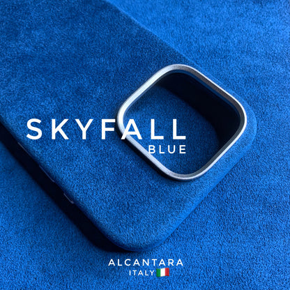 iPhone 16 Pro Max Skyfall Blue Alcantara case with camera control