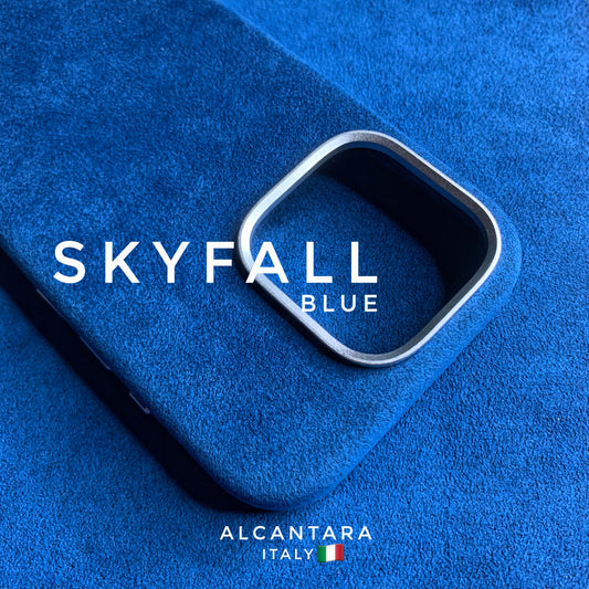 iPhone 15 Pro Skyfall Blue Alcantara case