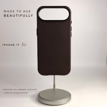 iPhone 17 Series Dark Brown Genuine oil waxed Leather (camera control button)