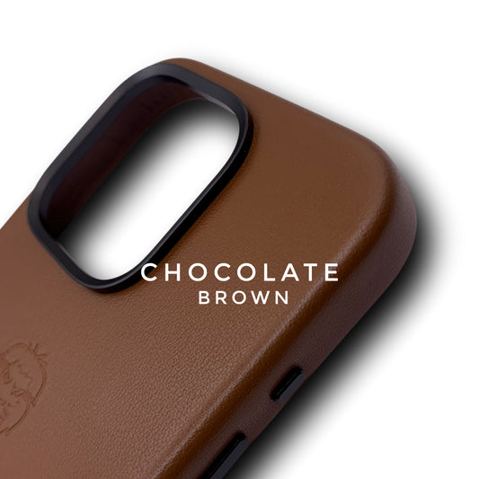 iPhone 16 pro Max Chocolate Brown Genuine leather case