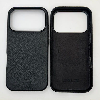 Black Genuine Leather case with Magsafe
